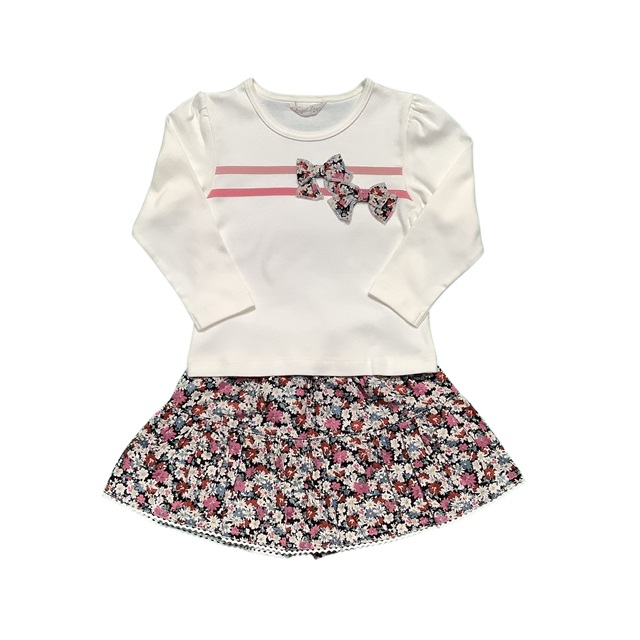 花柄リボンTシャツ