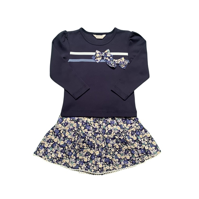 花柄リボンTシャツ