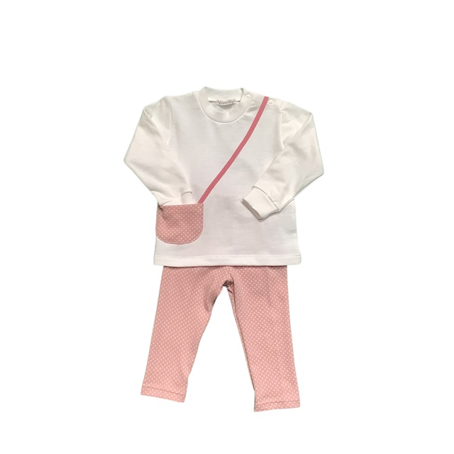 水玉ポーチ裏毛トレーナー