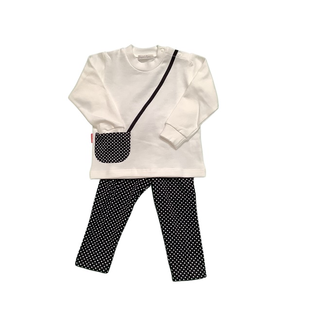 水玉ポーチ裏毛トレーナー